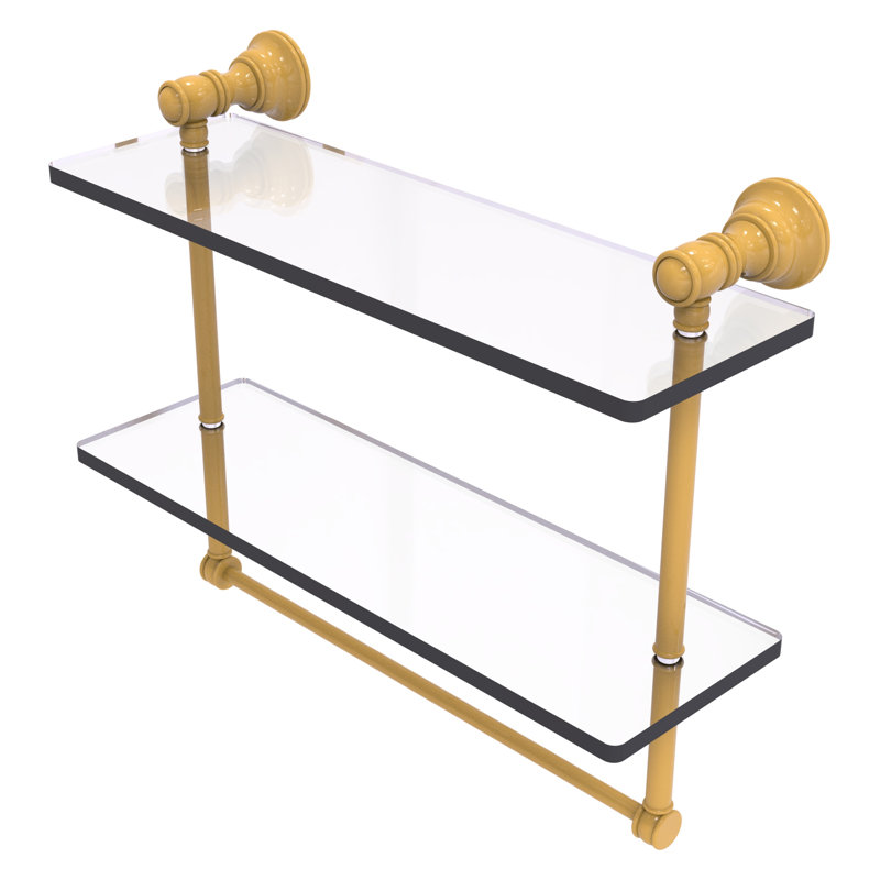 Tablette flottante 2 pièces Carolina, H 9,5 po x l 16 po x P 5,54 po, Or espagnol