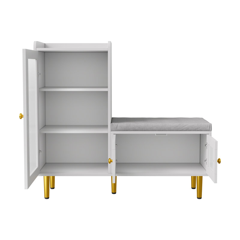 9 Pair Shoe Storage Cabinet, White