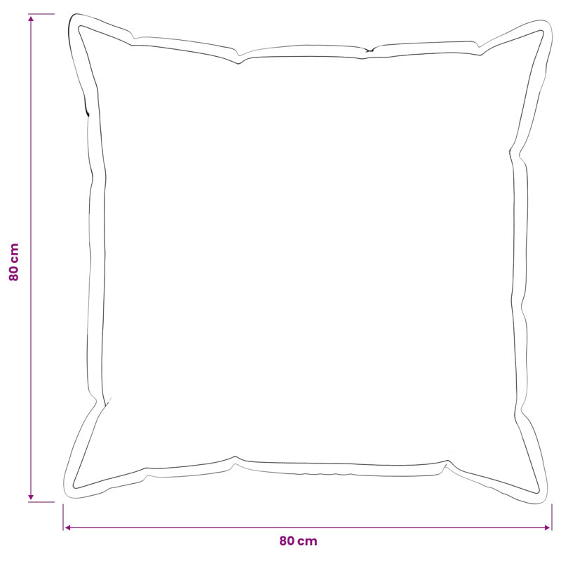 Dark Grey Cushion Cover, Square 80cm, Cream