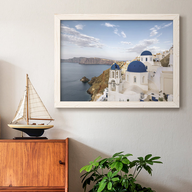 Santorini View, reproduction d'art sur toile, Blanc, H 28 po x l 42 po x P 1,5 po