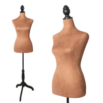 Female Dress Form Mannequin Torso Body with Adjustable Tripod Stand Dress Jewelry Display (White)