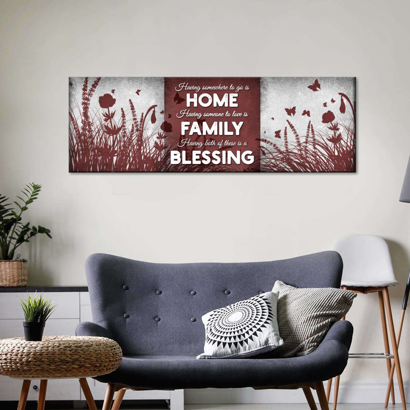 Impression sur toile Home and Family Blessing, H 8 po x l 24 po x P 1 po