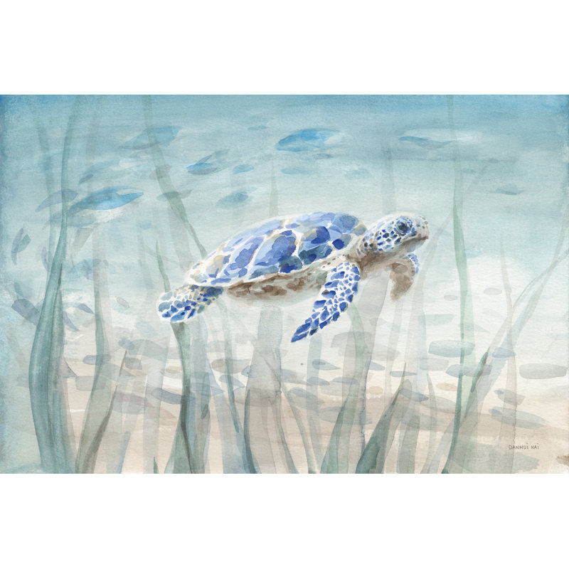 Tortue sous-marine, Toile tendue, Sans cadre, H 20 po x l 30 po
