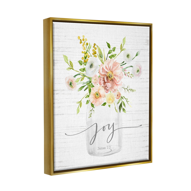 Country Bouquet Floral Arrangement, H 21 po x l 17 po x P 1,7 po, Cadre flottant métallique doré