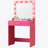 Vanity Desk With Mirror And Lights, Dressing Table With Large Drawer, 1 Level Storage Dresser & 3 Lighting Modes Adjustable Brightness