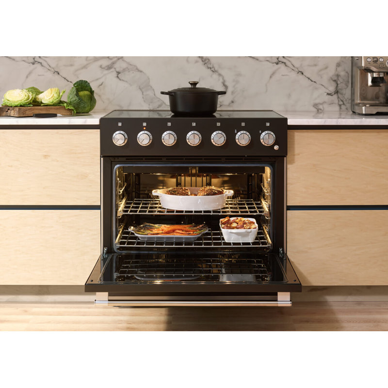Mercury 36" 4.5 Cubic Feet Dual Fuel Freestanding Convection Range, Gloss Black