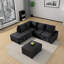 Canapé-lit modulaire 3 pièces avec charge USB, rangement à bras cachés et repose-pieds avec rangement Behler-1550986943