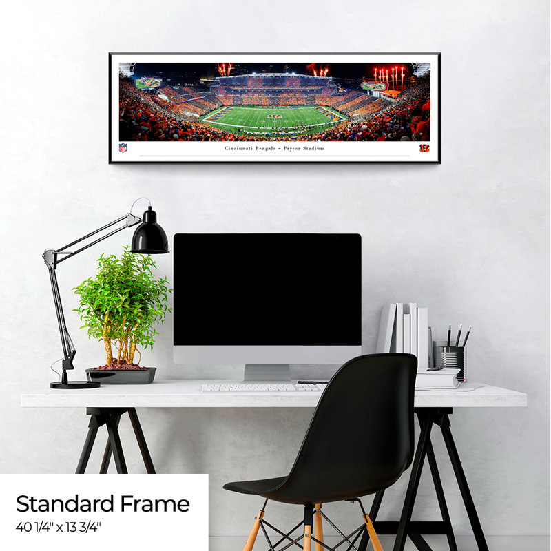 " Cincinnati Bengals - Paycor Stadium ", 13.5" H x 40" W x 0.1" D, Standard Frame, No Mat