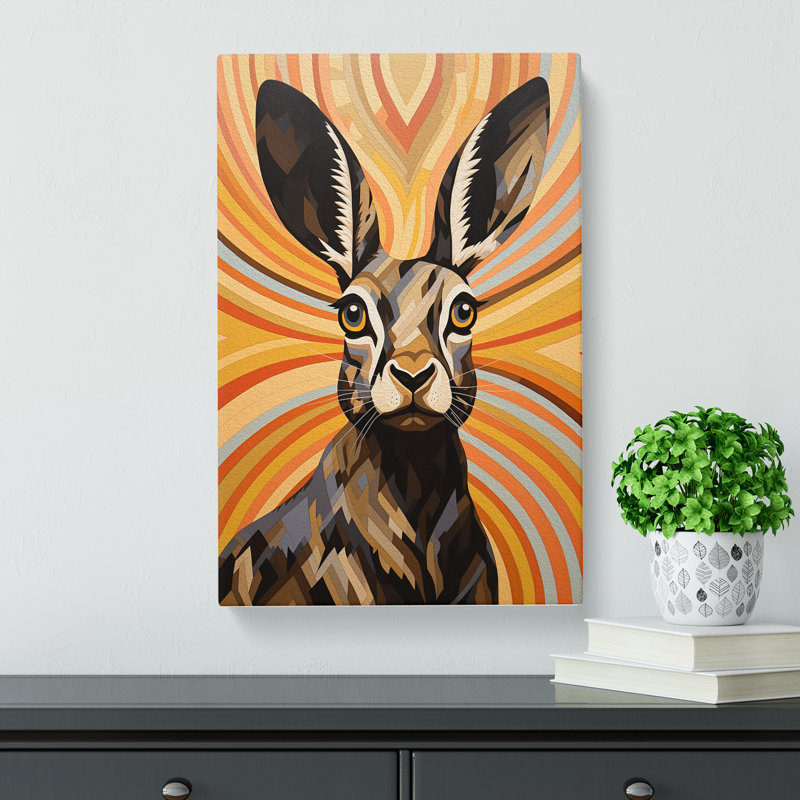 Hare Op - Wrapped Canvas, 76cm H x 50cm W x 3cm D