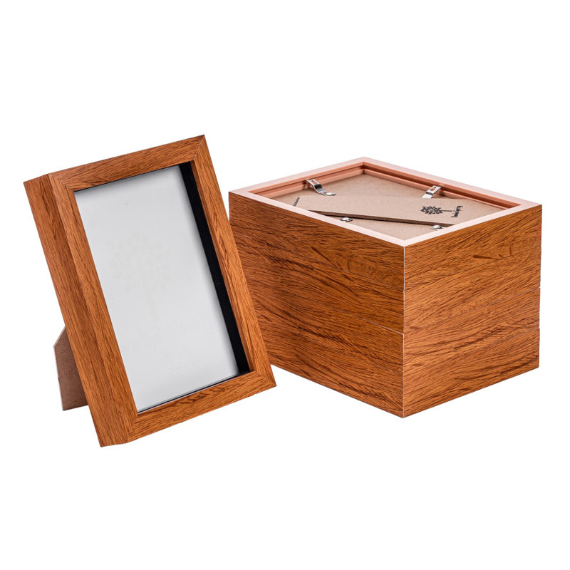 Nicola Spring - 3D Box Photo Frames - Pack of 5, 20cm H x 15cm W x 3.5cm D, Brown