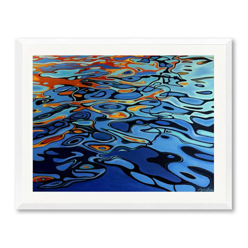 Ripples And Reflections#2 Falmouth Print by Alan Weston, White, White Single Picture Framed Paper, 26" H x 32" W