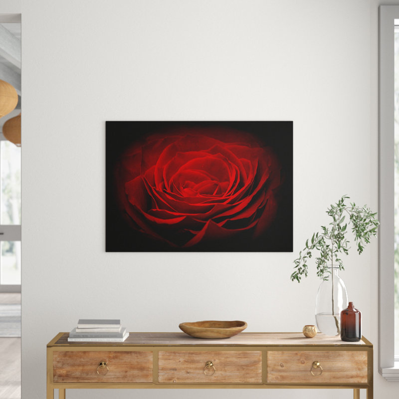 Flower Red Rose Photographic - Wrapped Canvas, 70cm H x 100cm W
