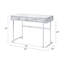 Bureau d'écriture moderne avec aspect de marbre blanc et poignées de rangement en faux marbre