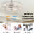 20" Modern Ceiling Fan With Lights And Remote Control, 6-Speed Adjustable Height And Timer