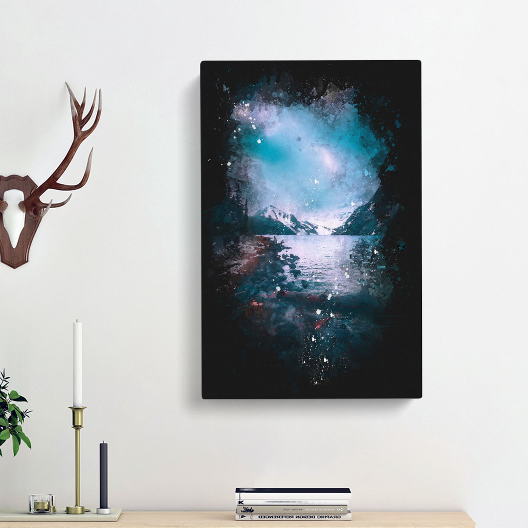 Chephren Lake in Canada - Wrapped Canvas