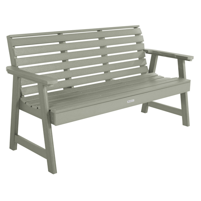 Banc de jardin en plastique Midwest, H 35 po x l 64 po x P 25 po, Eucalyptus