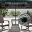Table d'appoint en osier de rotin avec trou pour parasol Bela-62624451