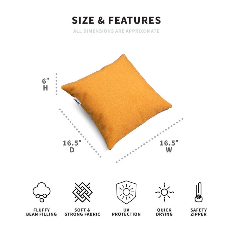 Geometric Reversible Throw Pillow, Mustard