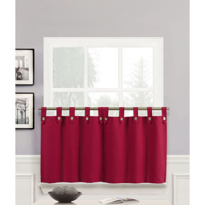 Rideau de cuisine sur mesure en mélange de coton de couleur unie 60 "Runyon