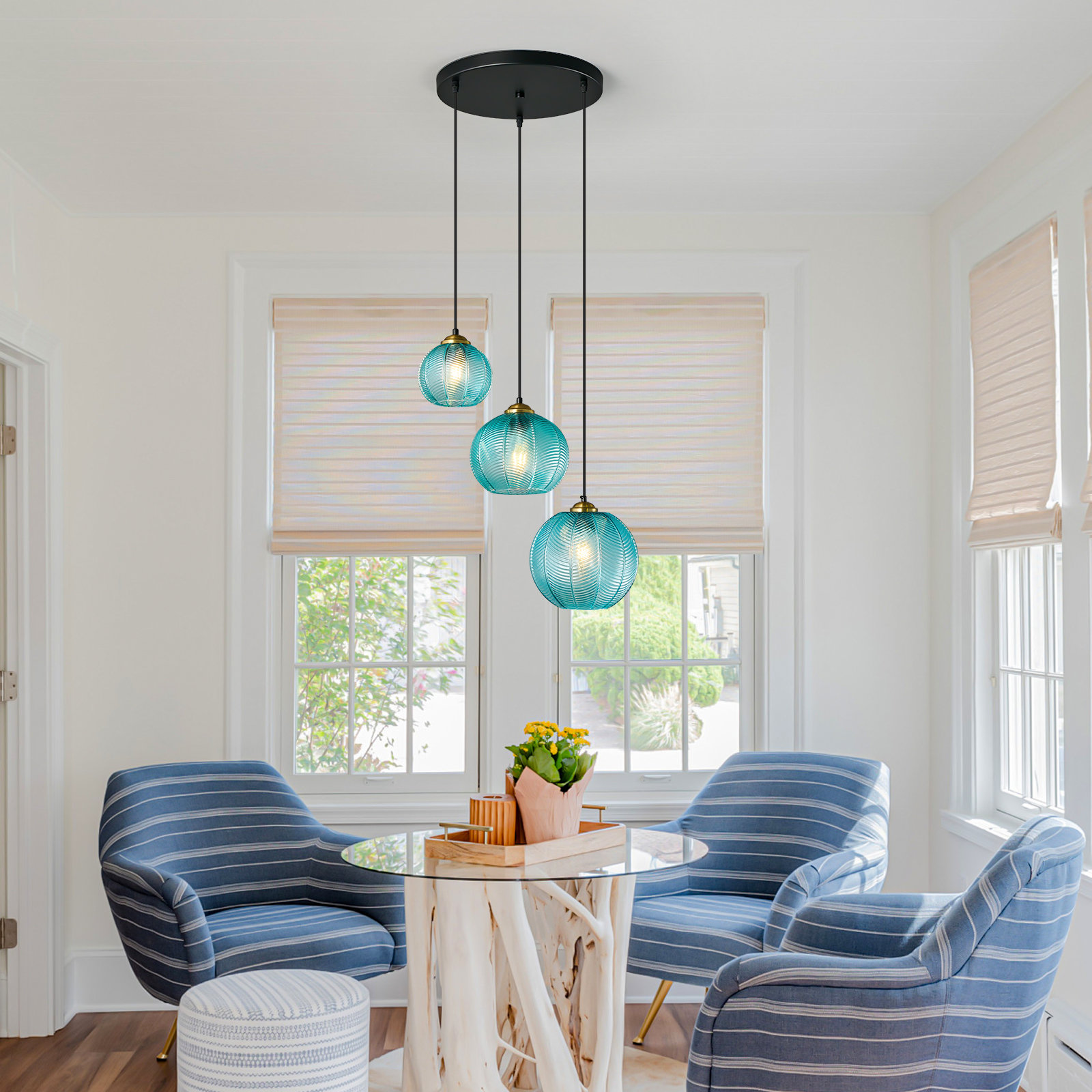 Ivy Bronx Modern Pendant Lighting Glass Pendant Lights Kitchen Island ...