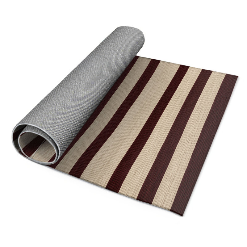 Tapis intérieur / extérieur noir HorizontalStripes, Rectangulaire 3 pi x 5 pi