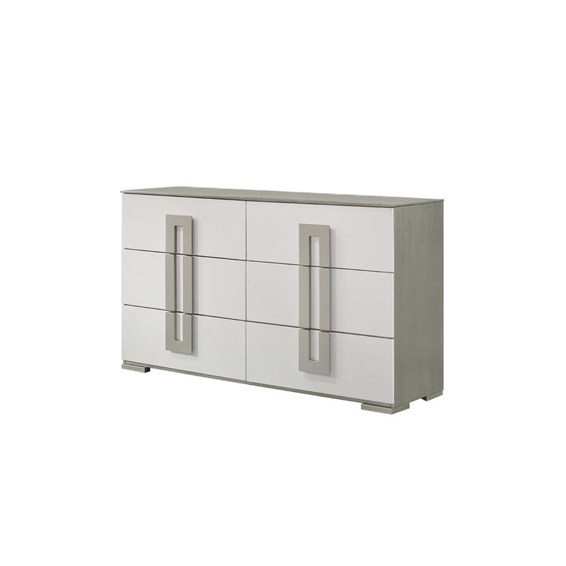 Commode à 6 tiroirs de style contemporain Olivia en bois. (INCLURE SEULEMENT LA ROBE)