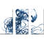 Jellyfish in the Blues - Ensemble de 3 peintures sur toile tendue-1969446635