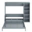 Grey Queen Bed With Integrated Desk And Shelf Compartments, Pine , Easy Fold For Space Utilization, No Box Spring Book Storage Materials, Space Design, Multiple Options-622984181-622984138