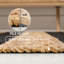 Zemple Rustic Farmhouse Woven Jute Stripe Natural/Black Rug-2104601200