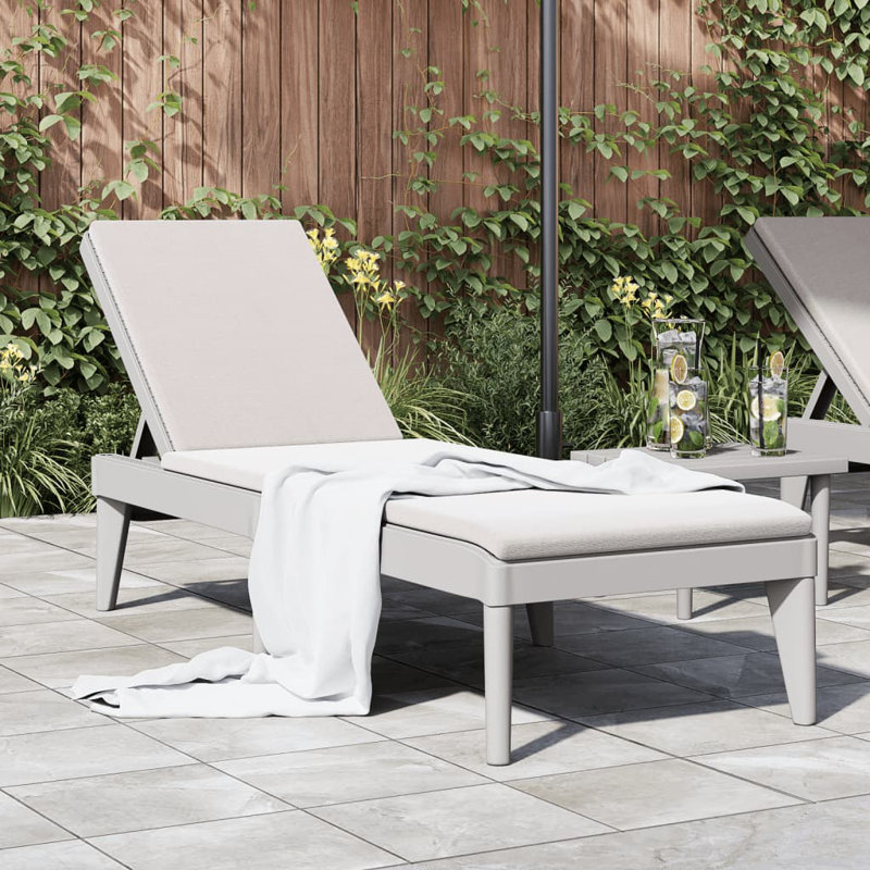 George Oliver Sun Lounger 73.2"X23.6"X11.4" PP, Gray