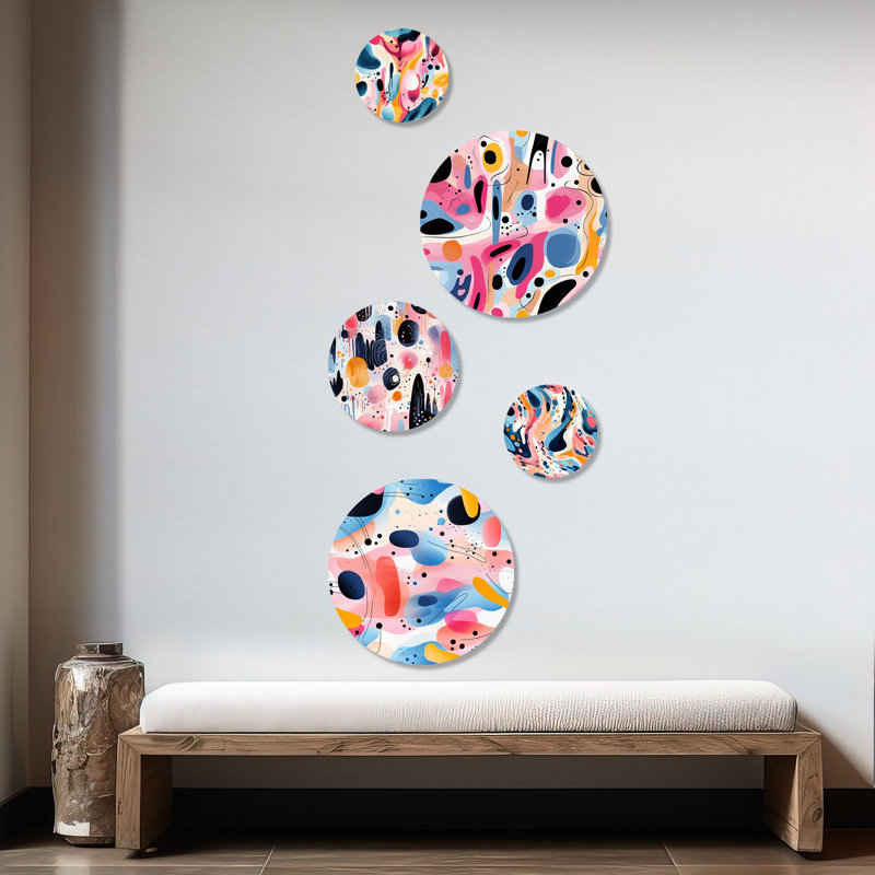 Ciesla - Ensemble d'art mural géométrique moderne rond de 5