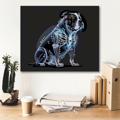 Toile épique Graffiti «Xray Bulldog» par Dean Russo, 24 po x 20 po