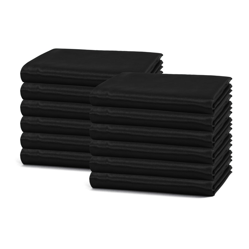 Taie d'oreiller en microfibre / polyester de couleur unie , Très grand, Noir