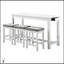 Ensemble de salle à manger 4 pièces à hauteur de comptoir avec finition blanche, ports USB intégrés, prises de courant et 3 tabourets confortables pour la vie moderne-551637041-551637043