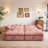 77‘’  Multifunctional 2-In-1 Sofa Bed, Pink-1775613095