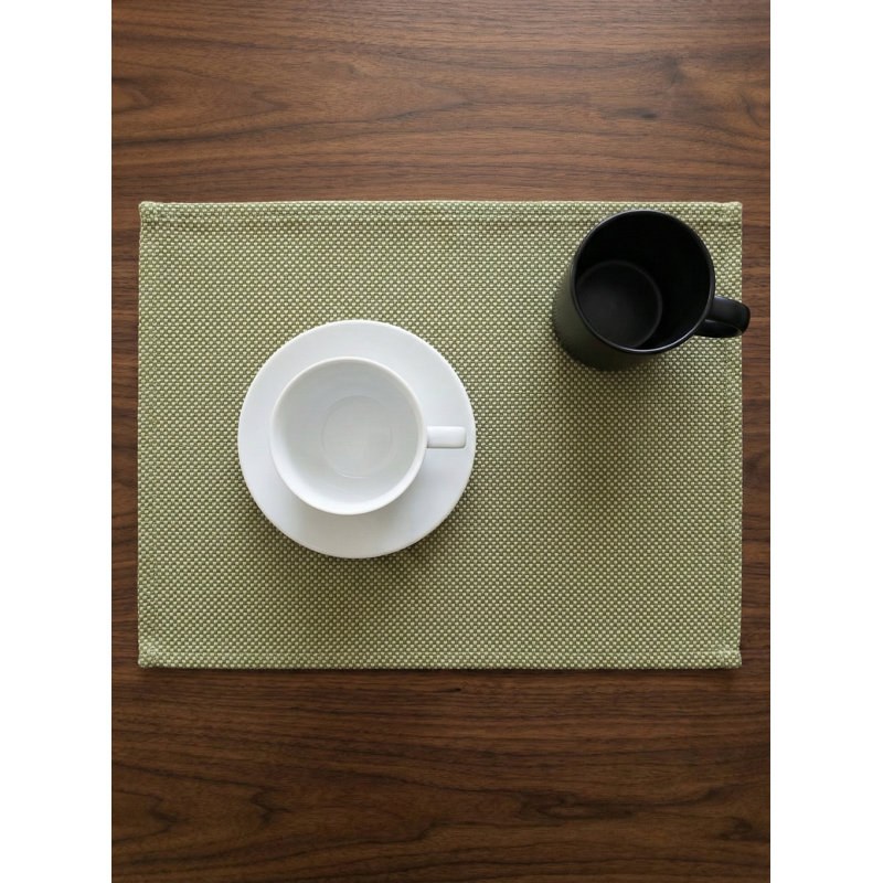 Navy Blue Horizon Weave Indoor Outdoor Placemat, Green