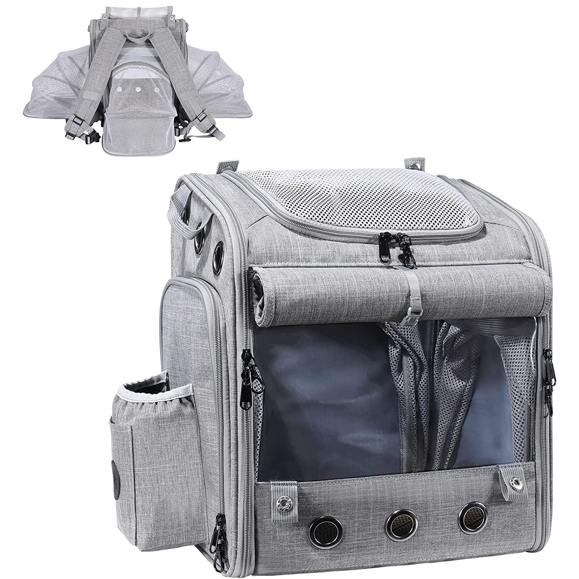 Katziela Voyager Backpack Pet Carrier - Gray/Green