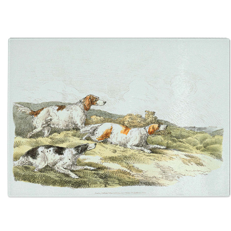 Tempered Glass The Running Hounds by Henry Alken Chopping Board, 39 cm W x 28.5 cm L