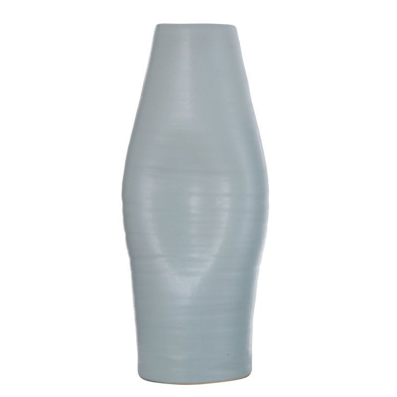Amayrani Handmade Ceramic / Porcelain Table Vase, Light Blue, 22.5" H x 9" W x 7" D