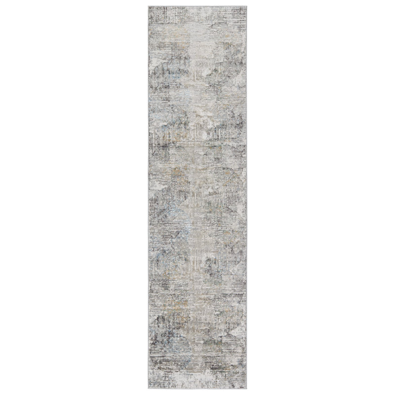 Tapis gris / or Maranto, Tapis de couloir 2 pi 6 po x 10 pi