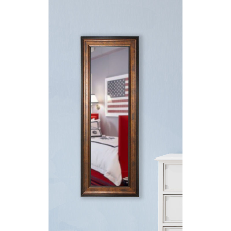 Miroir à corps en bois de couleur bronze et noir IO, H 63,5 po x l 24,5 po