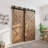 LAZ Satin Black Steel Double Bypass Double Door Barn Door Hardware Kit-49602853