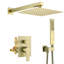 1-Spray Patterns With 2.66 GPM Wall Mount Dual Shower Heads With Rough-In Valve Body In Brushed Gold