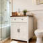 Armoire de rangement à porte de grange avec porte de grange blanche et grain de bois, buffet de café avec tiroir pour la cuisine et le salon, buffet-2082112563