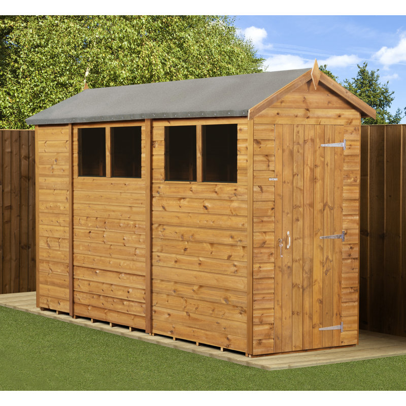 Modular Apex Garden Shed With Windows, Yes, 10ft. W x 4ft. D