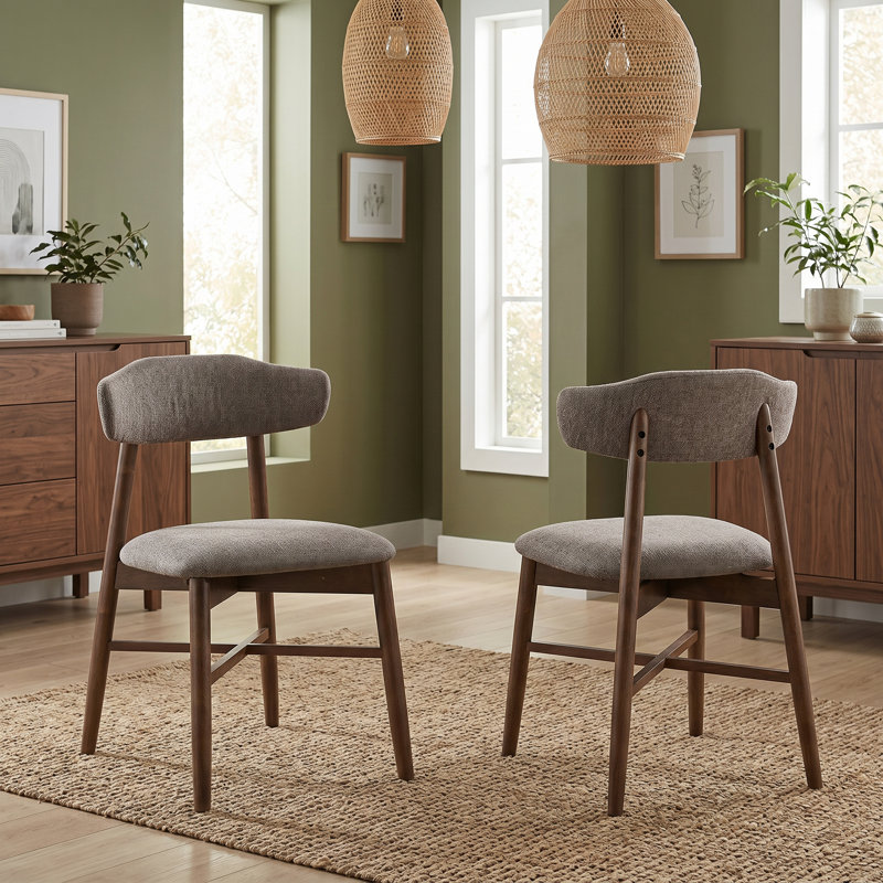 Chaise rembourrée en bois massif, Walnut
