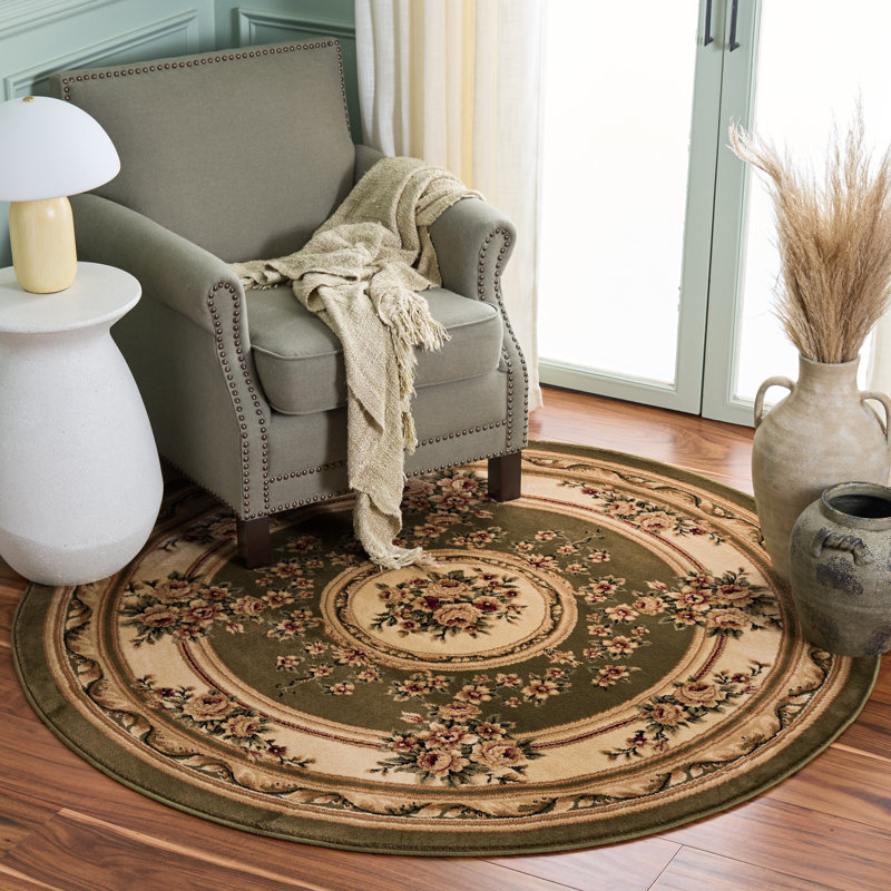 Tapis oriental Frasher Performance, Green/Ivory, Rond 5 pi 3 po