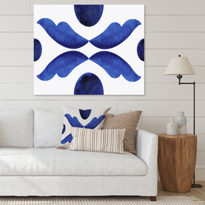 Lunes bleues avec gouttes abstraites - Peinture sur toile