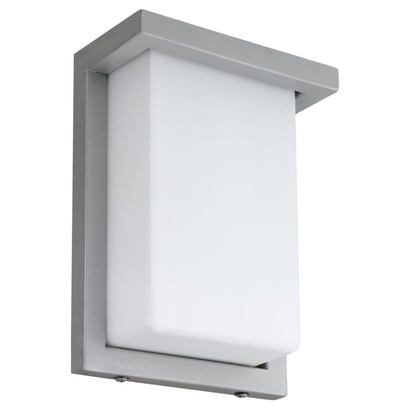 LED Wall Light, 8" H x 6" W x 4" D, Silver
