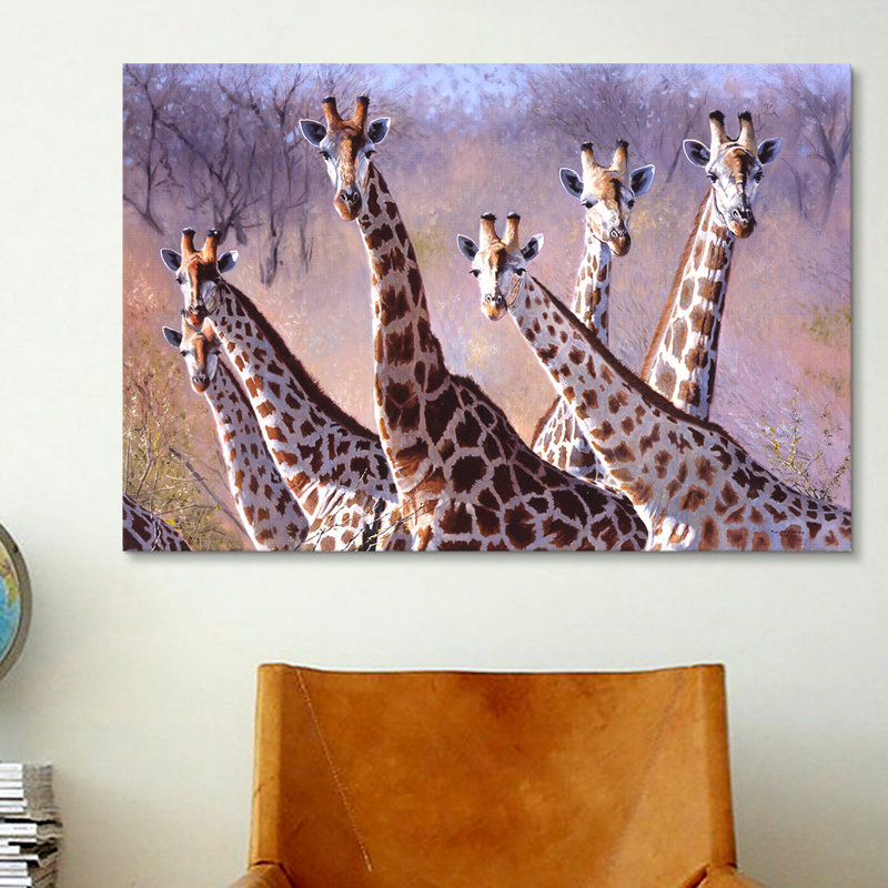 « girafes »-« uncadred », reproduction d’impression sur toile Pip McGarry, H 18 po x l 26 po x P 1,5 po, Pas de tapis